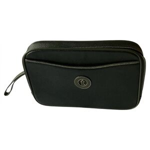 Mens A. Testoni Black Leather Clutch Pouch Bag
